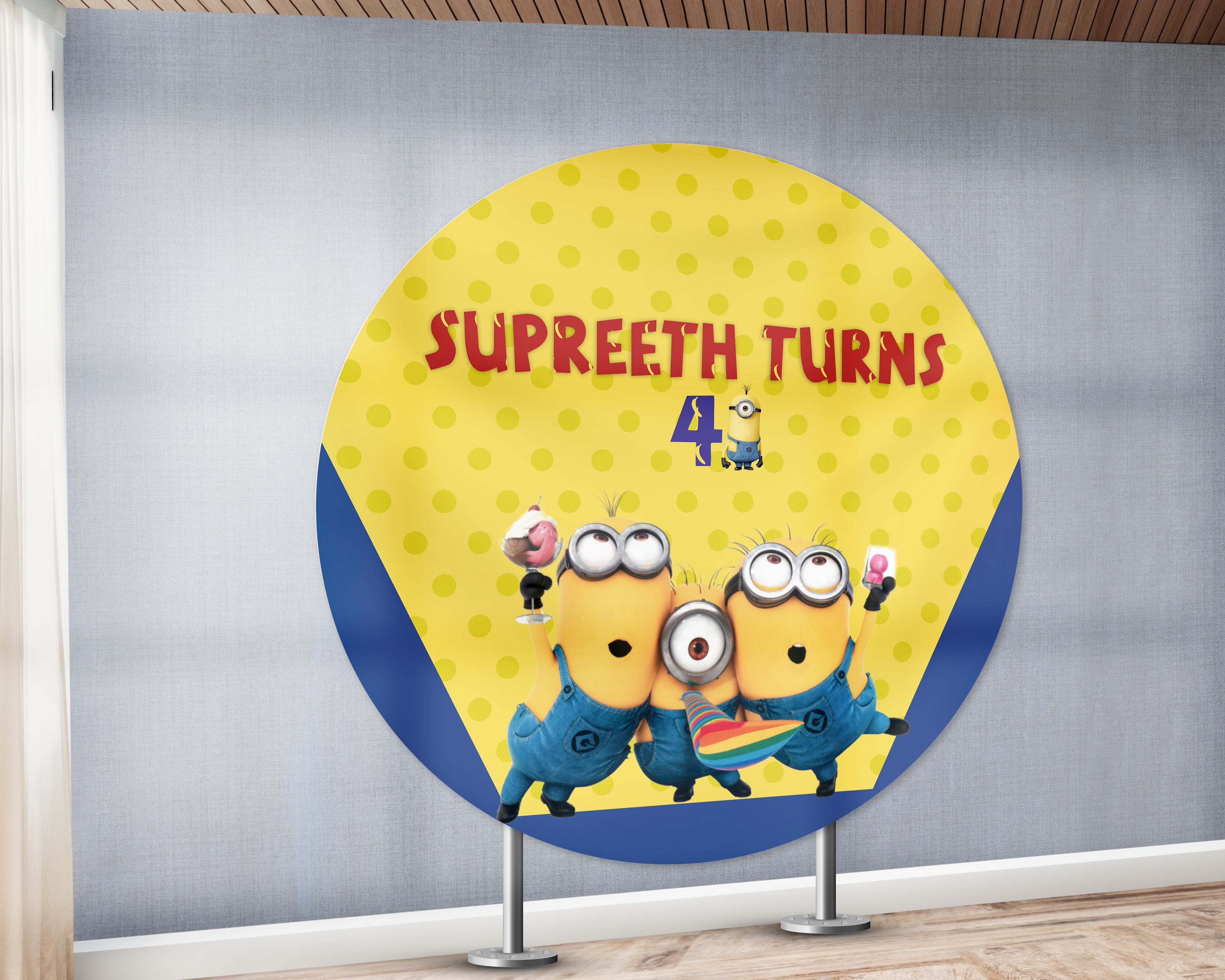 Minion Theme Round Backdrop