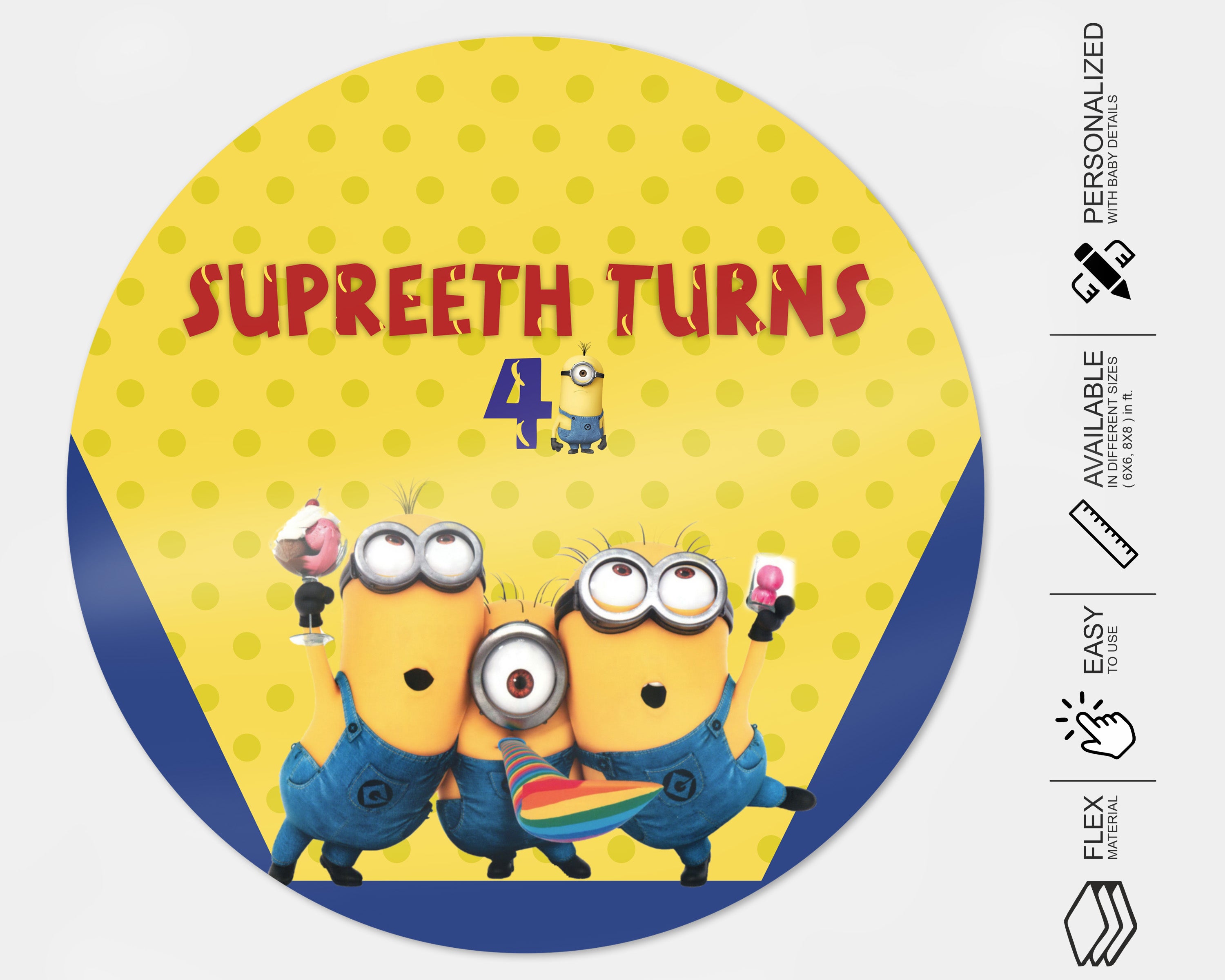 Minion Theme Round Backdrop