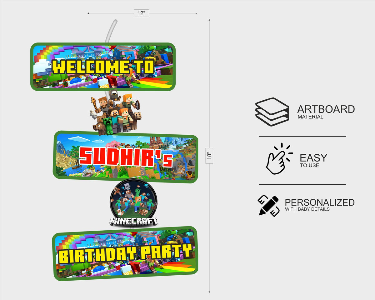 Minecraft Theme Door Poster
