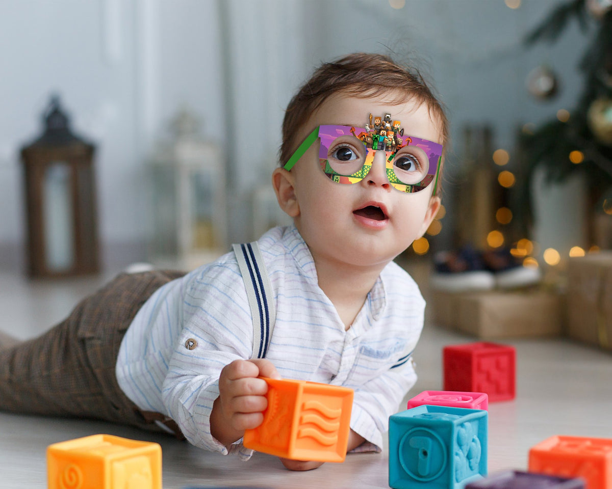 Minecraft Theme Birthday Party Glasses
