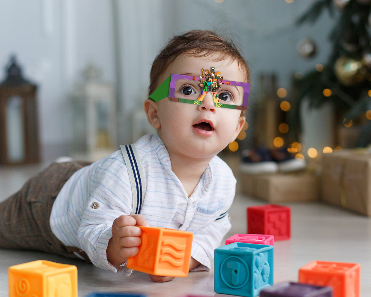 Minecraft Theme Birthday Party Glasses
