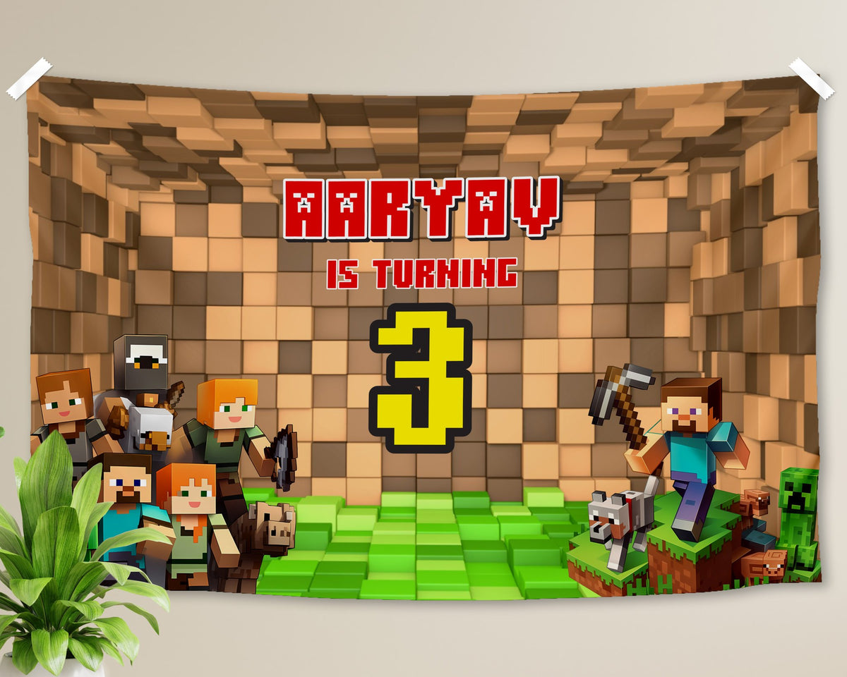 Minecraft Theme Personalized Backdrop