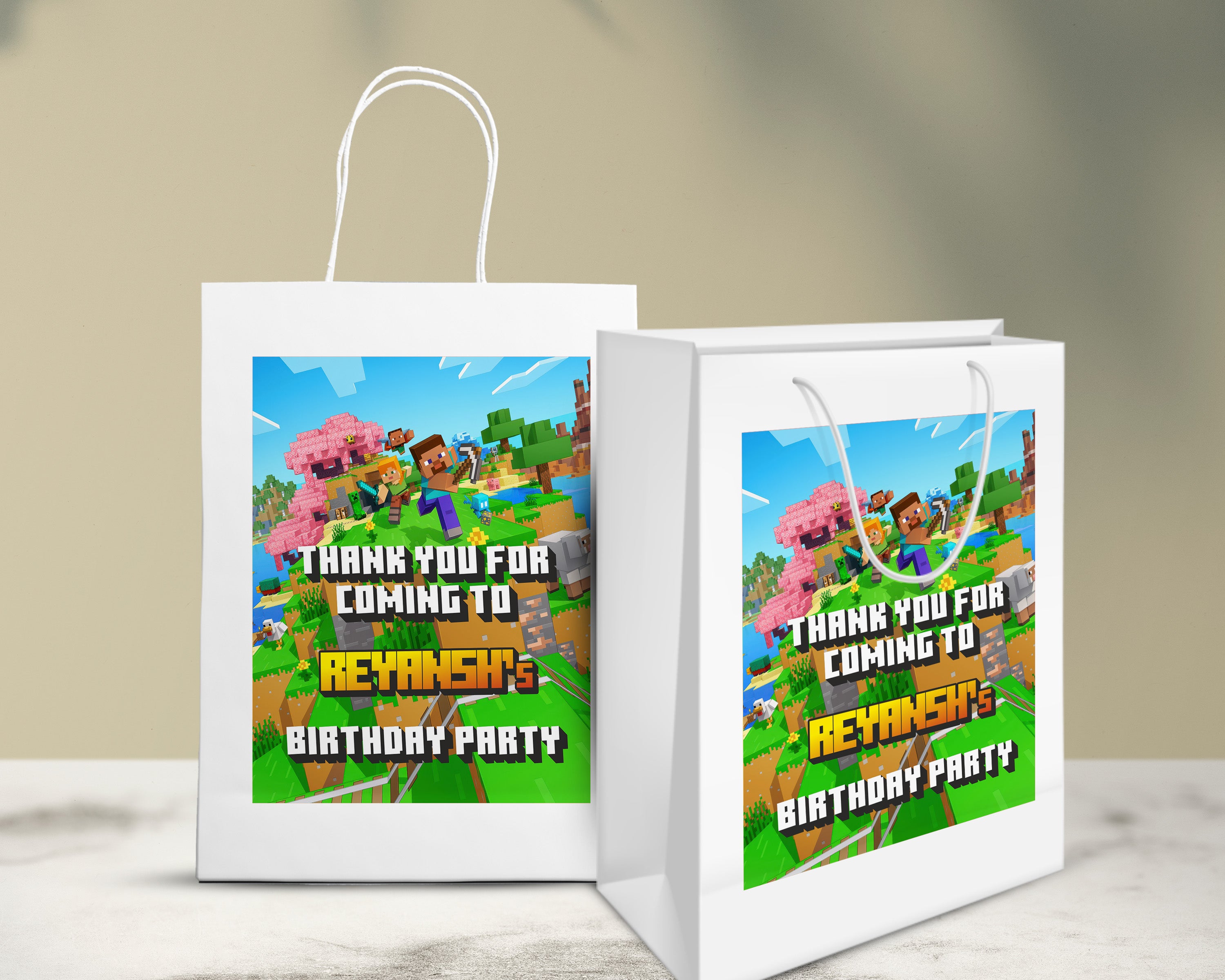 Mine Craft Theme Oversized Return Gift Bag