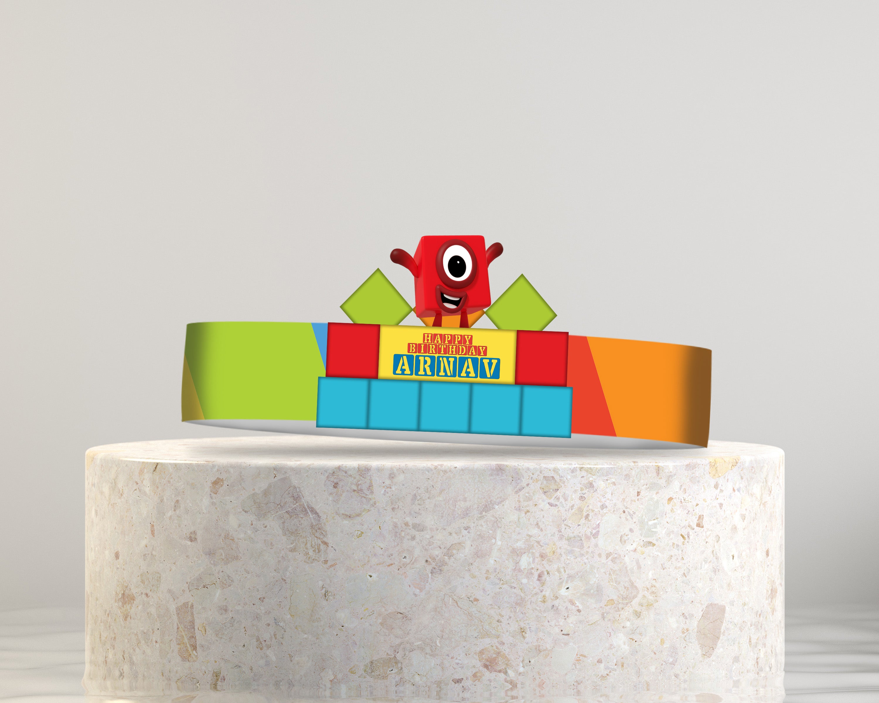 Number Blocks Theme Crown Hat