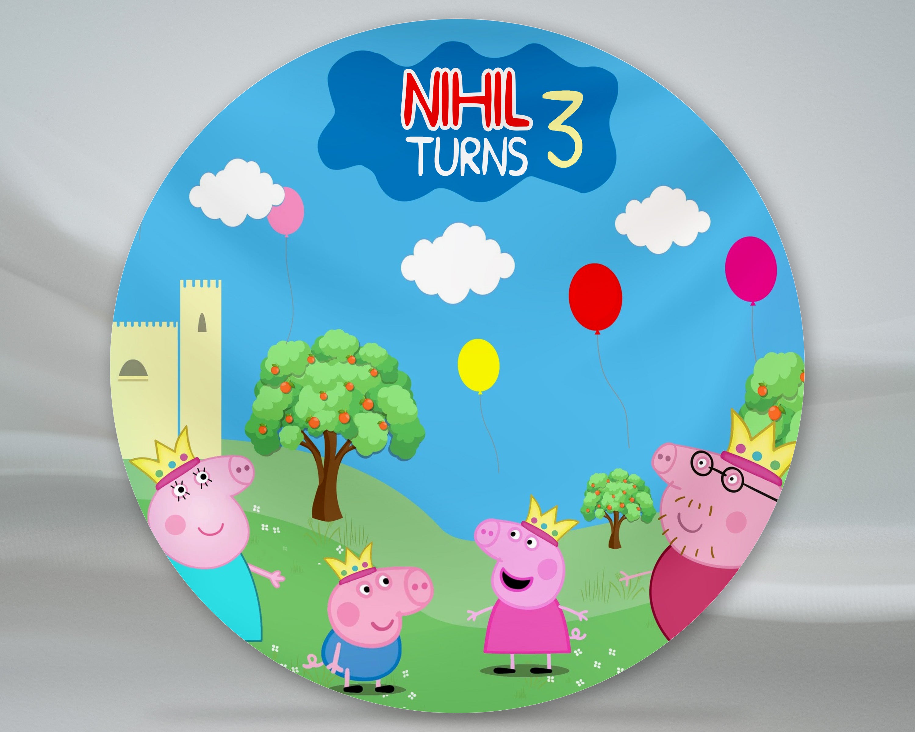 Peppa Pig Theme Customized Backdrop