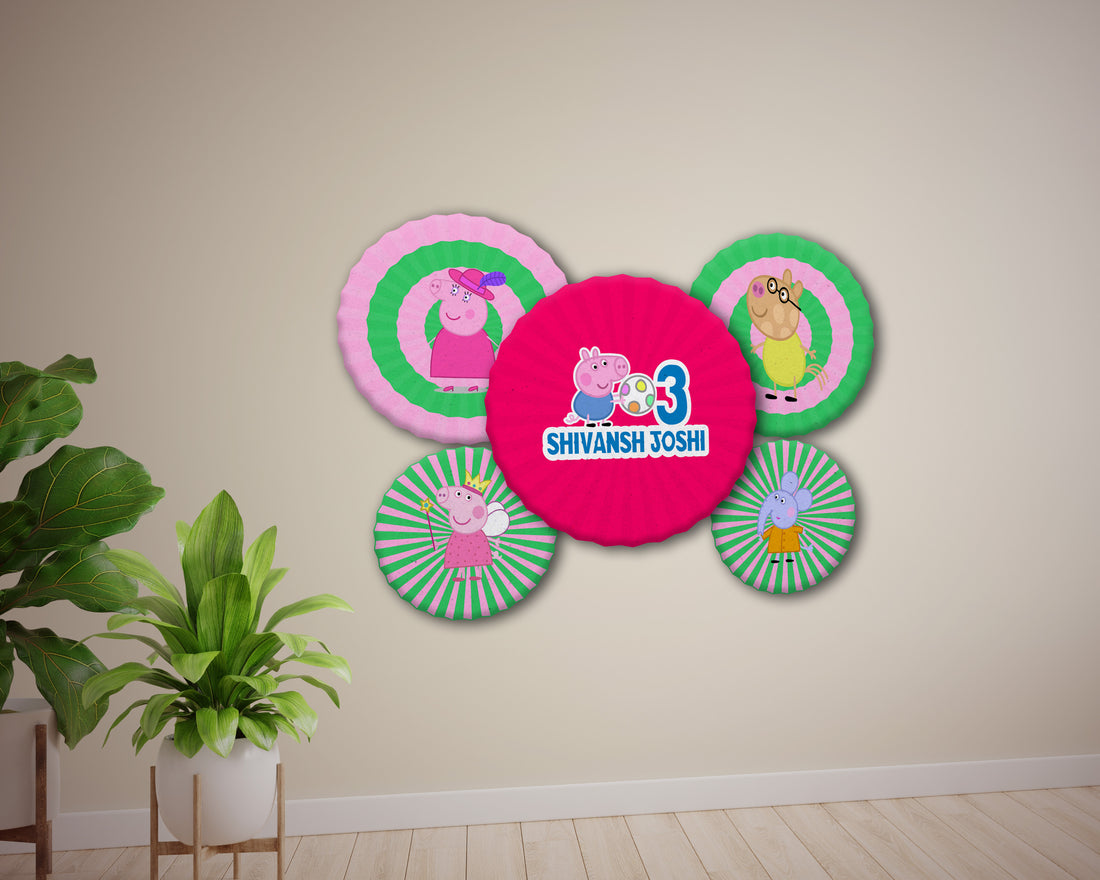 Peppa Pig Theme Paper Fan