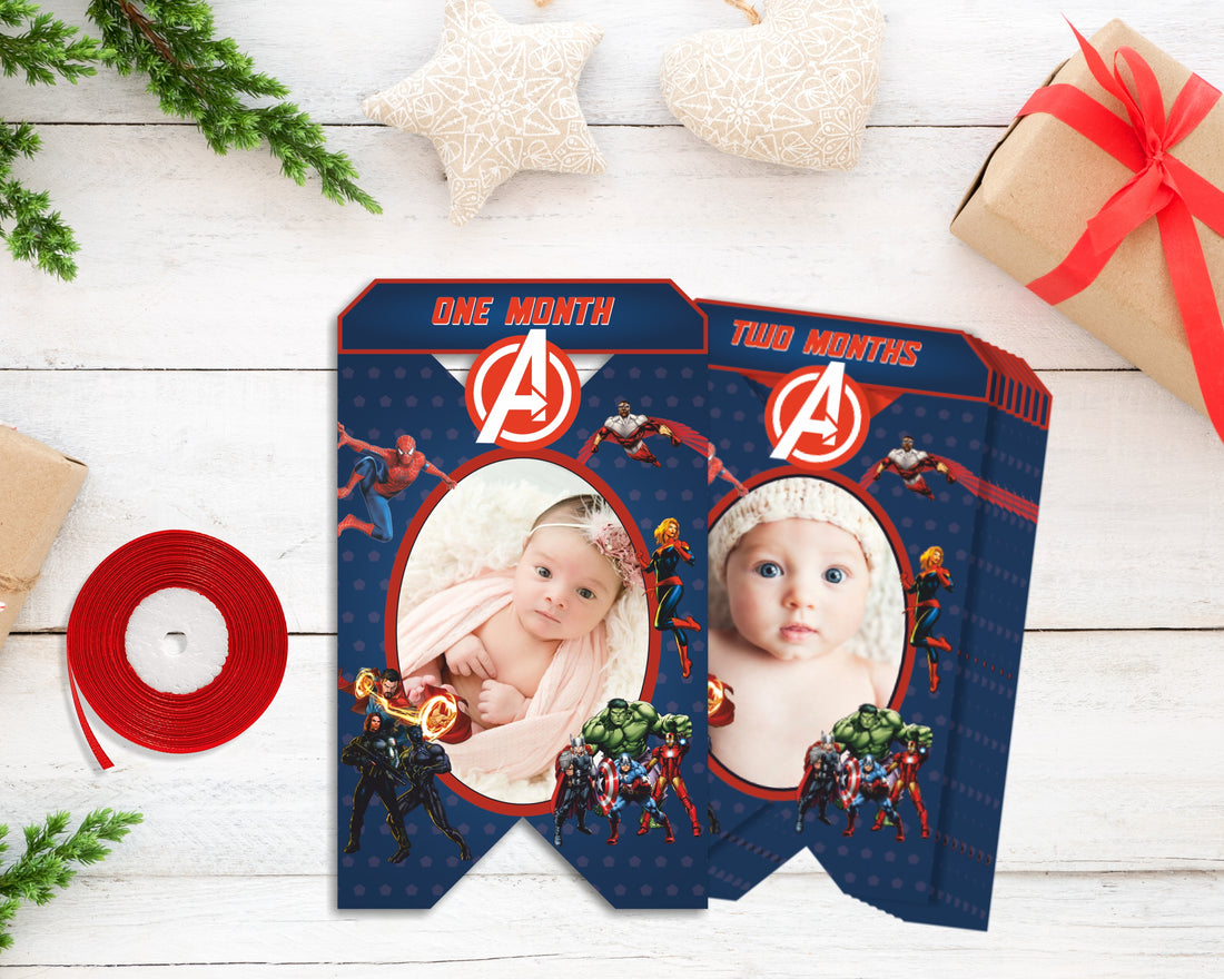 Avengers Theme 12 Months Photo Banner
