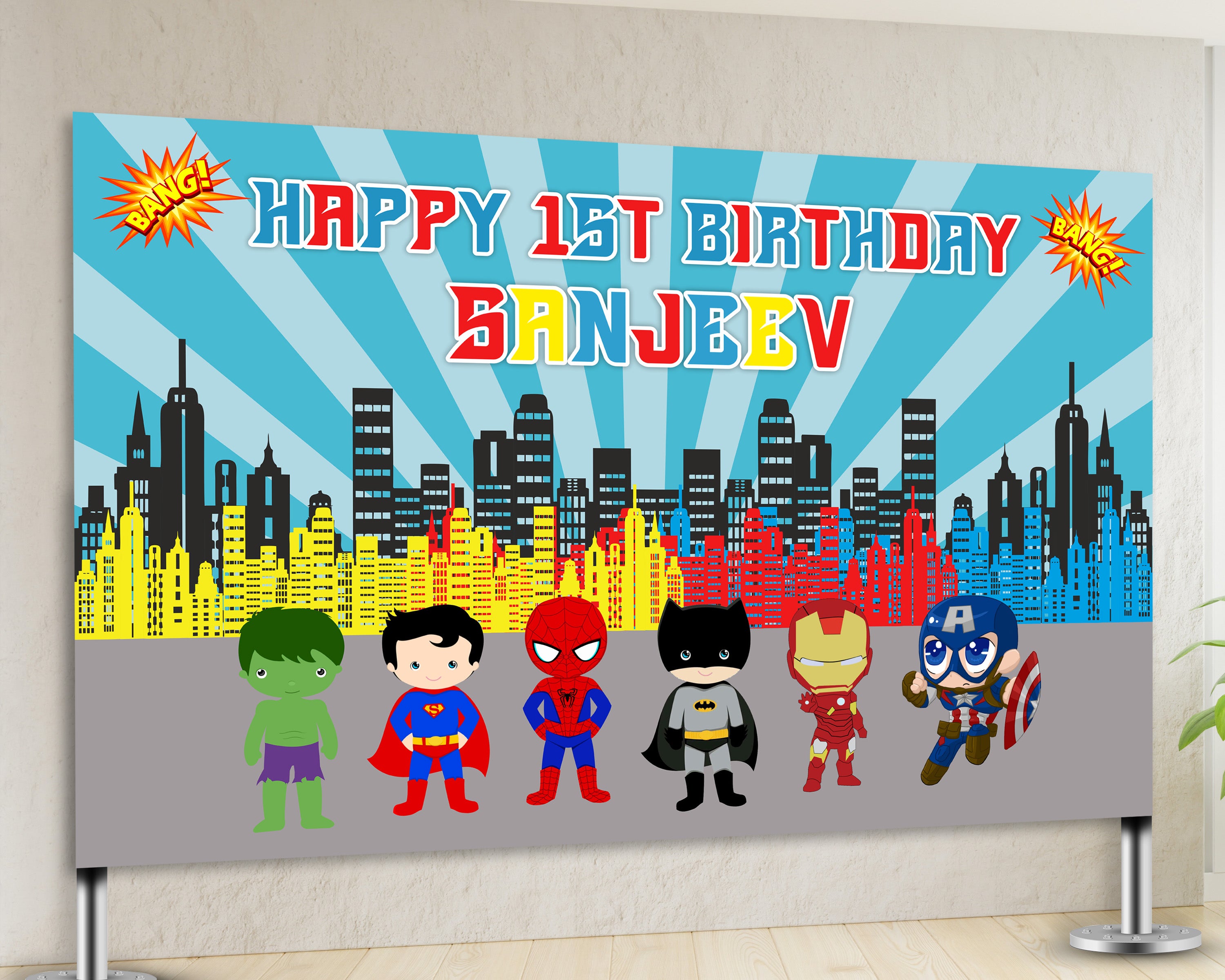 Avengers Theme Personalized Backdrop