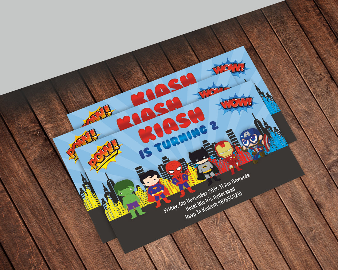 Avengers Theme Personalized Invite