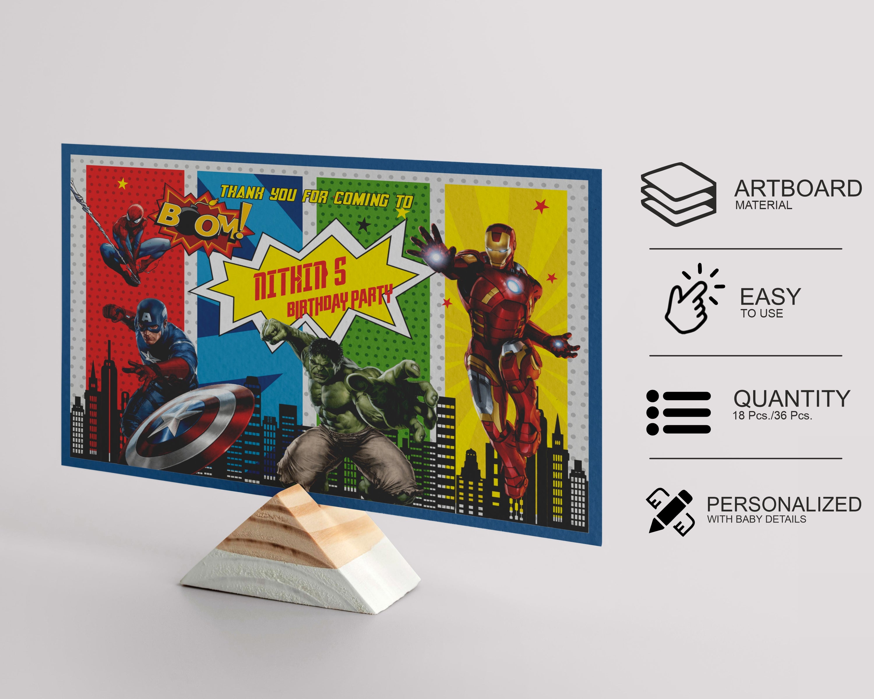 Avengers Theme Thank You Card
