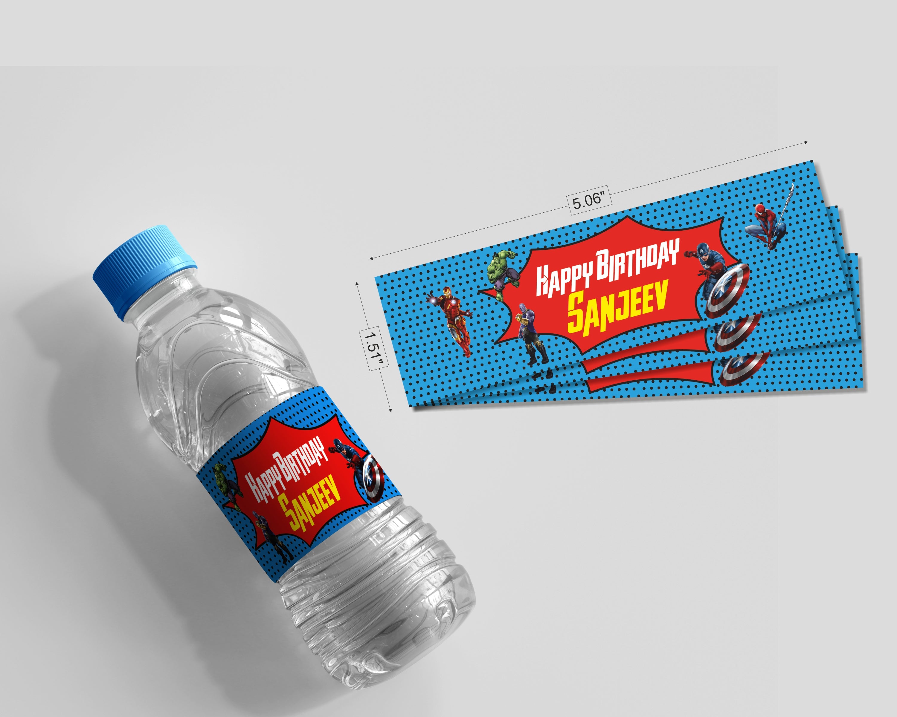 Avengers Theme Water Bottle Sticker