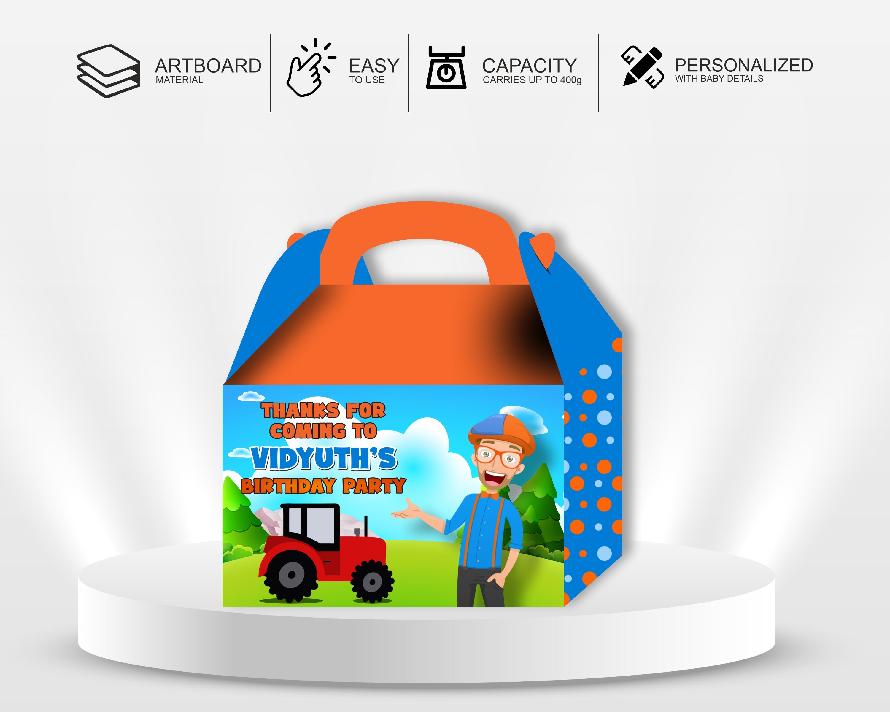 Blippi Theme Goodie Return Gift Boxes