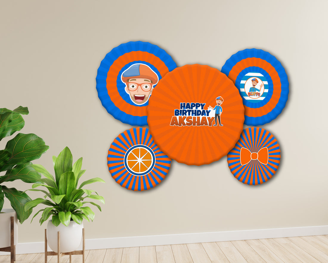 Blippi Theme Paper Fan