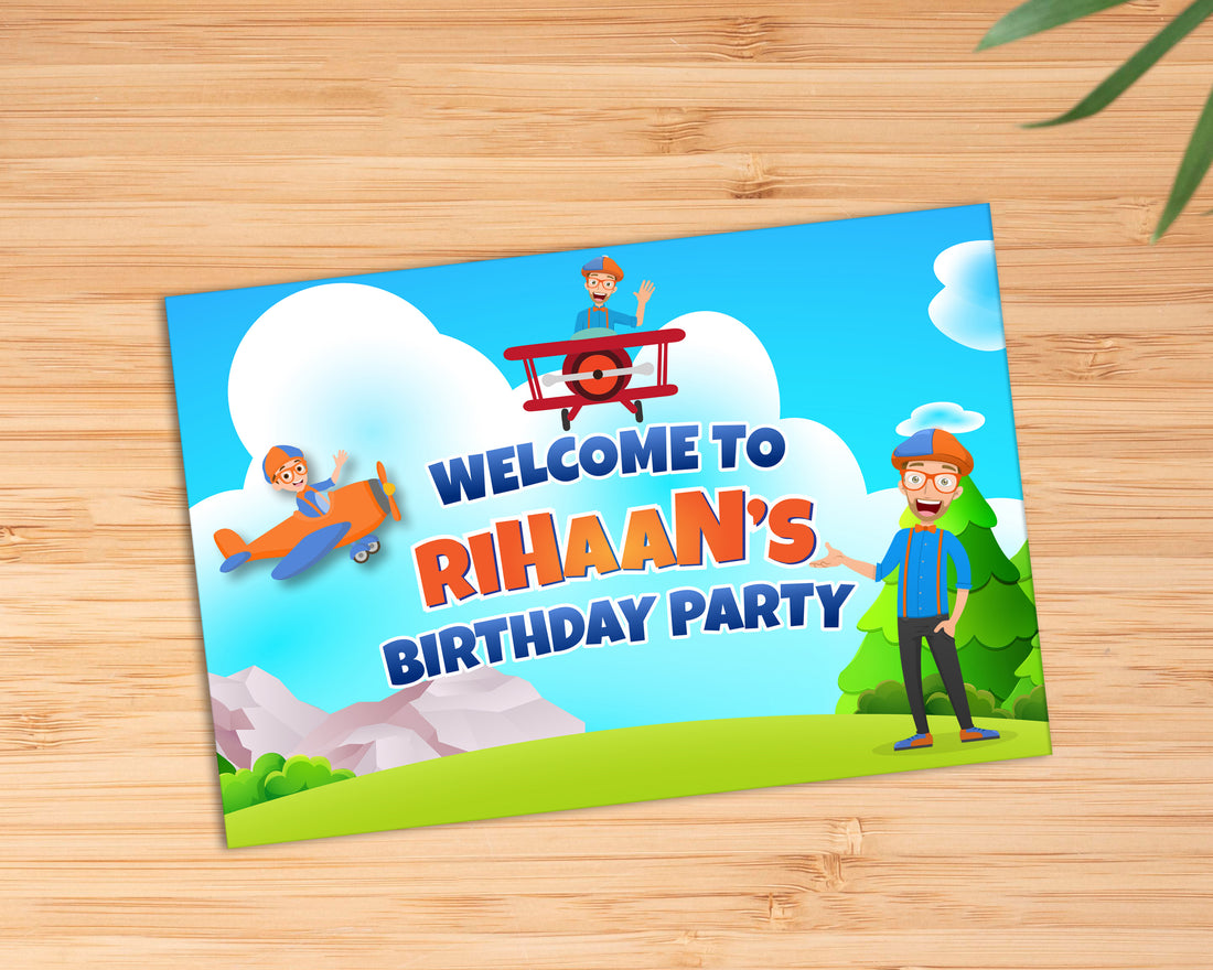Blippi Theme Customized Welcome Board