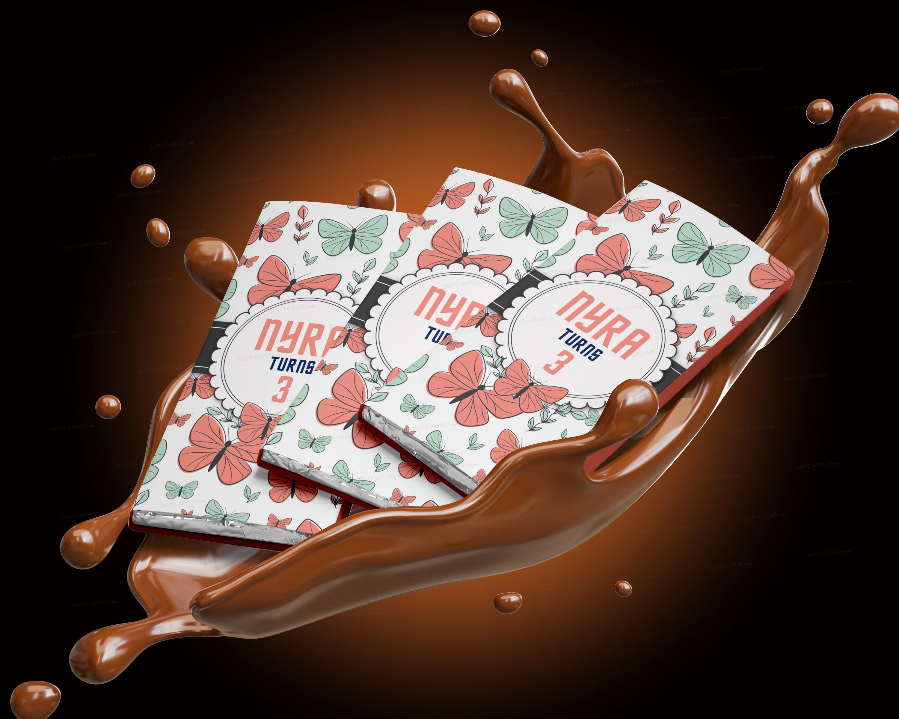 Butterfly Theme Home Made Chocolate Return Gifts