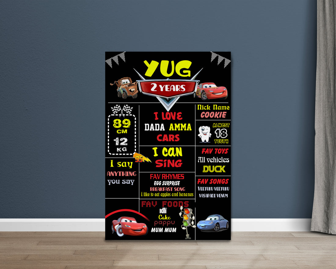 Car Theme Customized Chalkboard