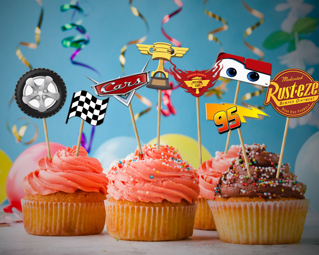 Car Theme Customized Cup Cake Topper