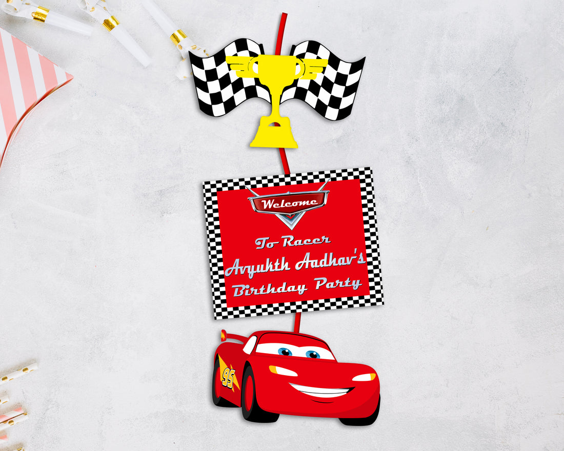 Car Theme Personalized with Baby Details Door Poster