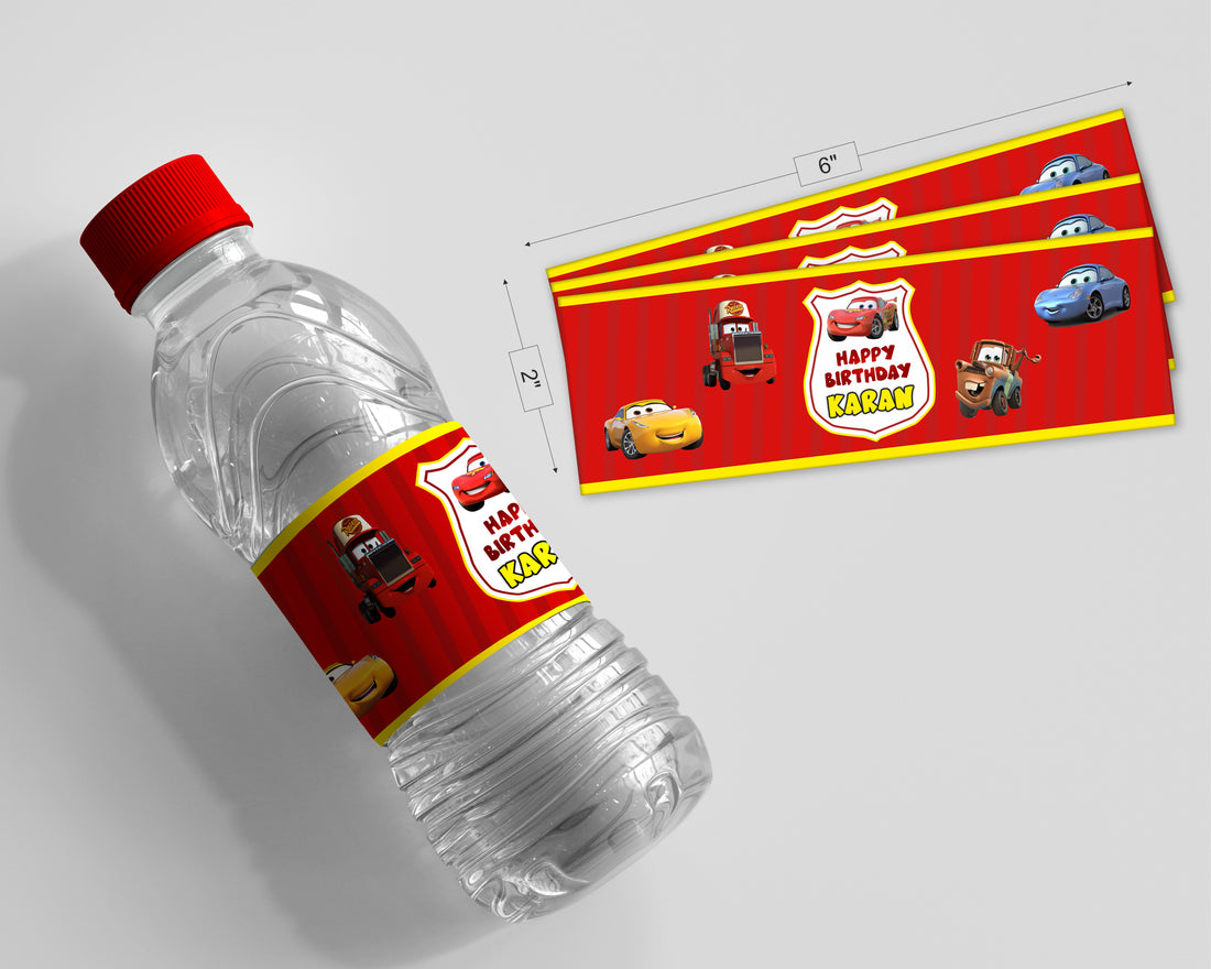 Car Theme Water Bottle Sticker