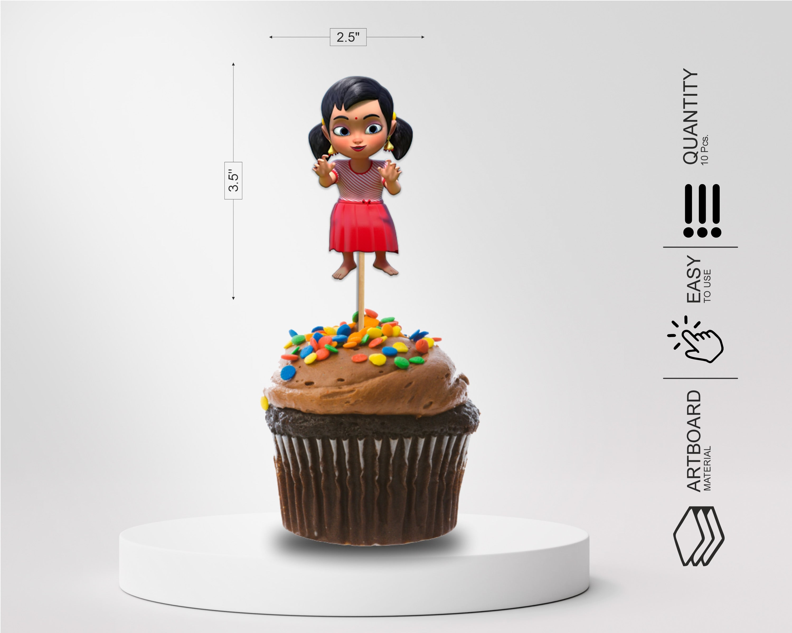 Chutti Kannamma Theme Cup Cake Topper