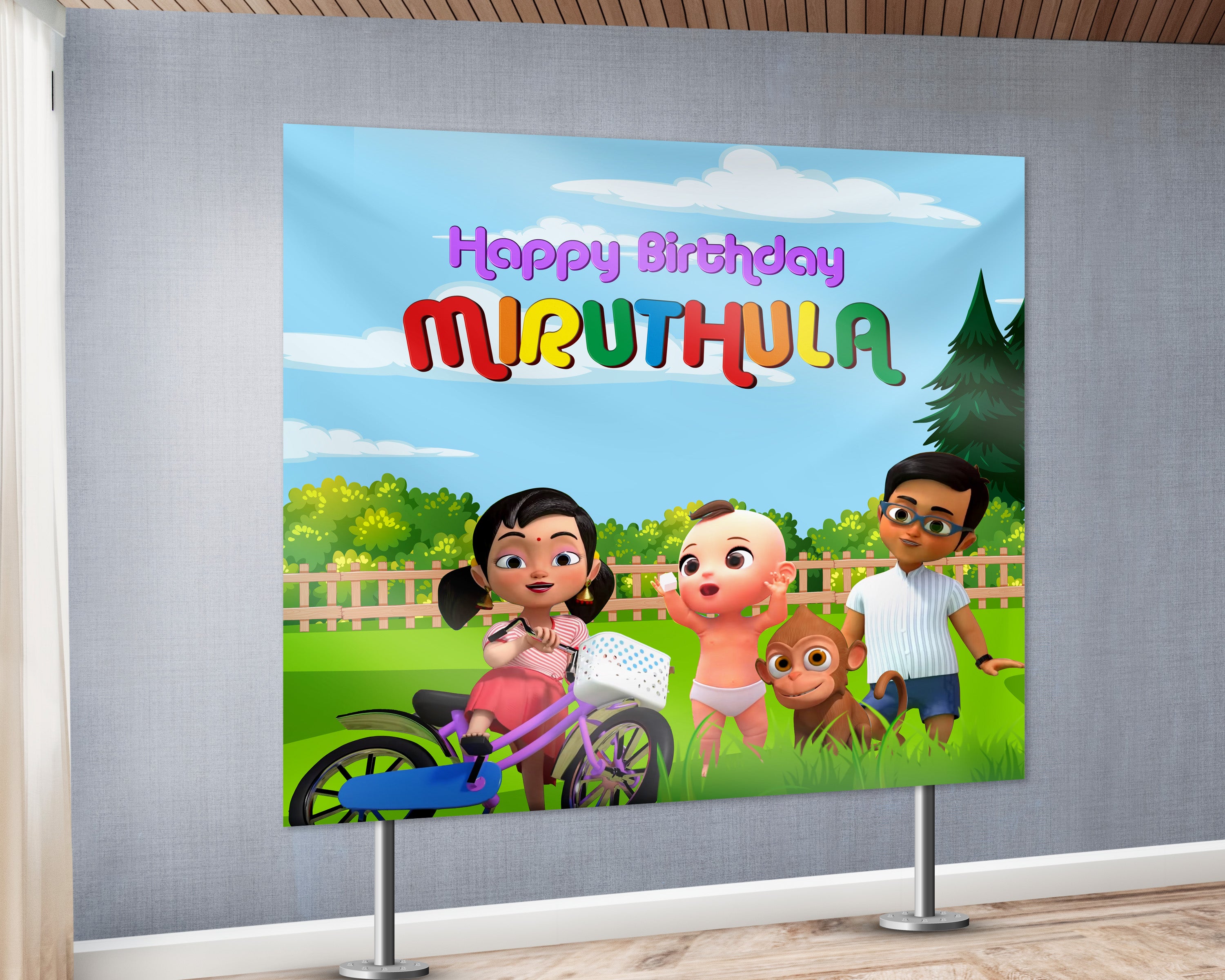 Chutti Kannamma Theme Square Customized Backdrop