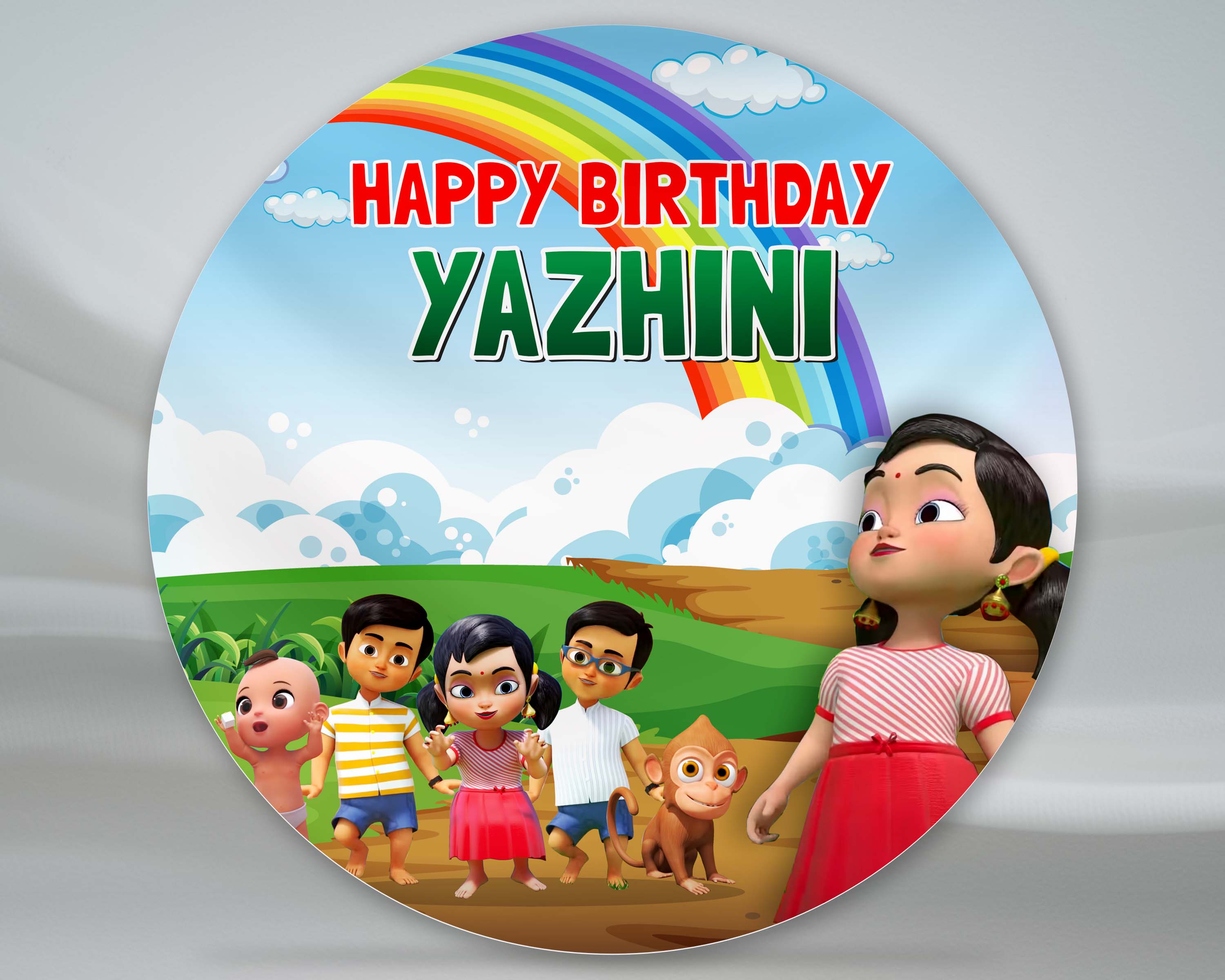 Chutti Kannamma Theme Round Backdrop