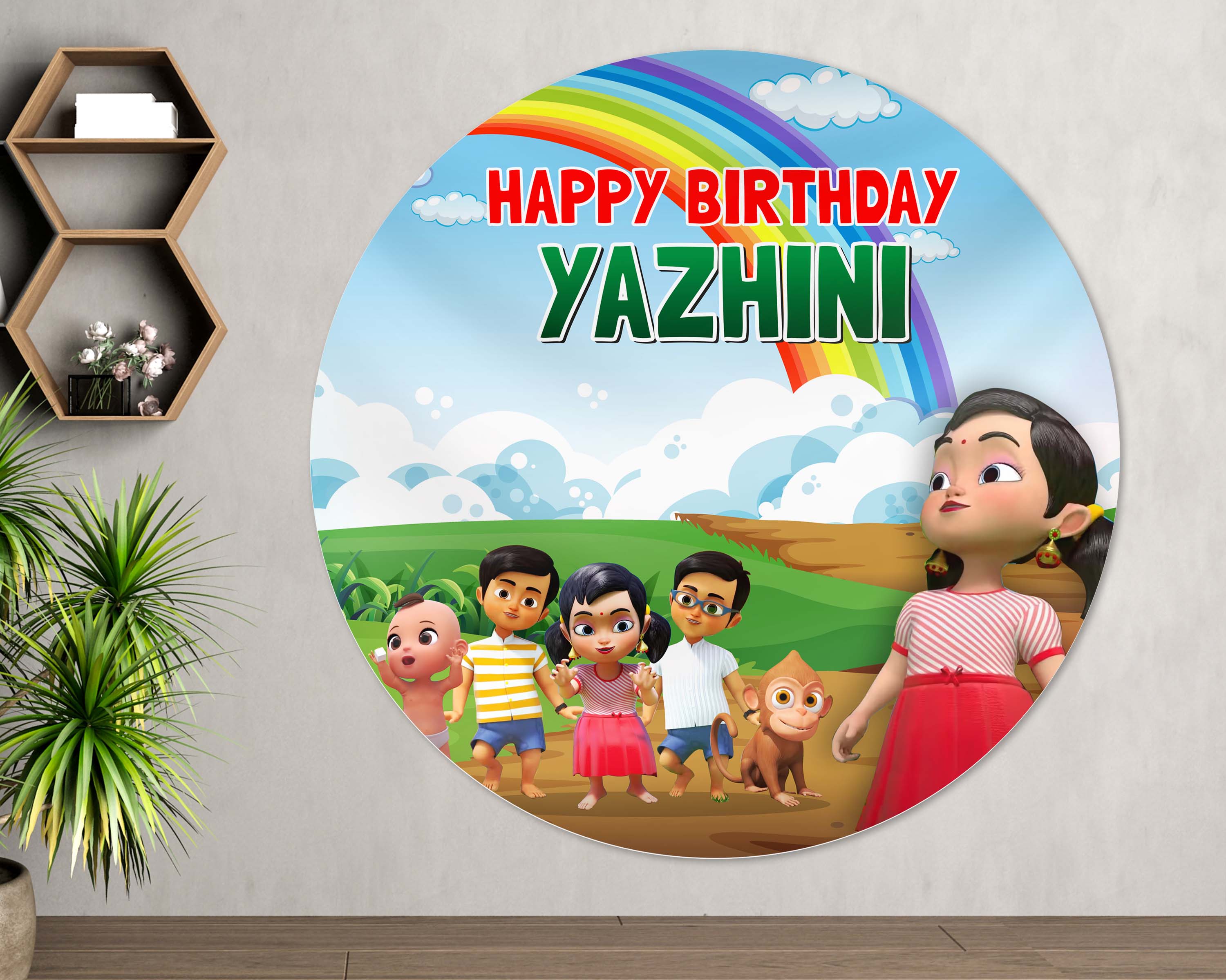 Chutti Kannamma Theme Round Backdrop