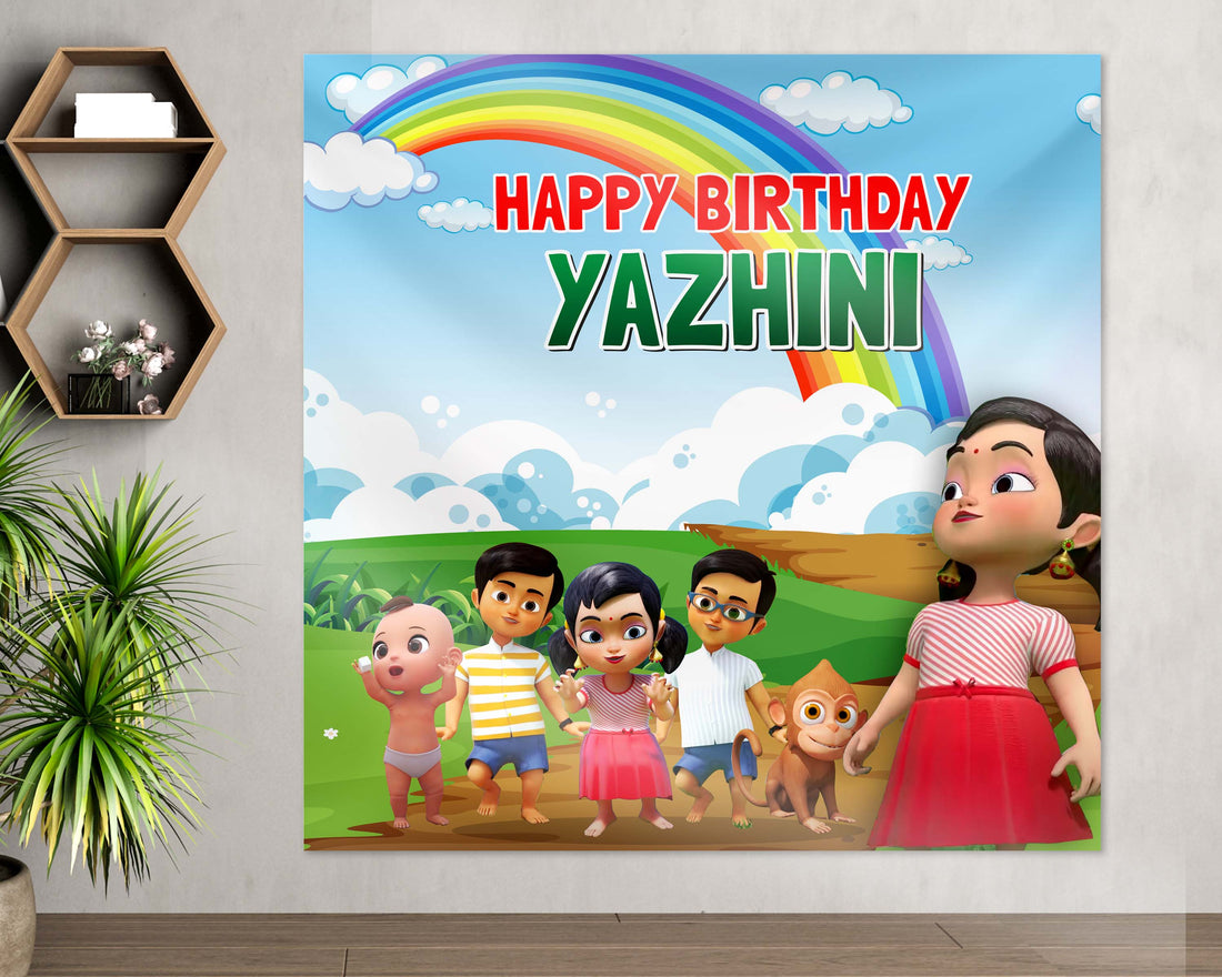 Chutti Kannamma Theme Square Backdrop