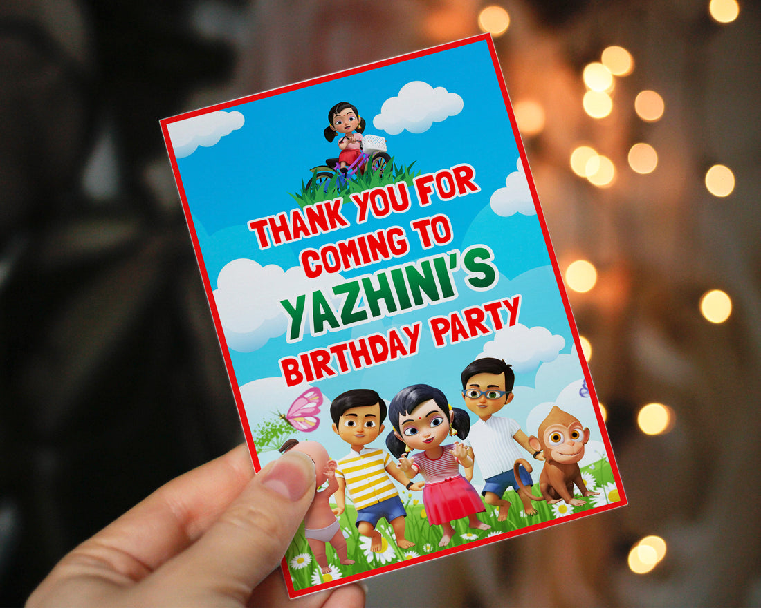 Chutti Kannamma Theme Thank You Card