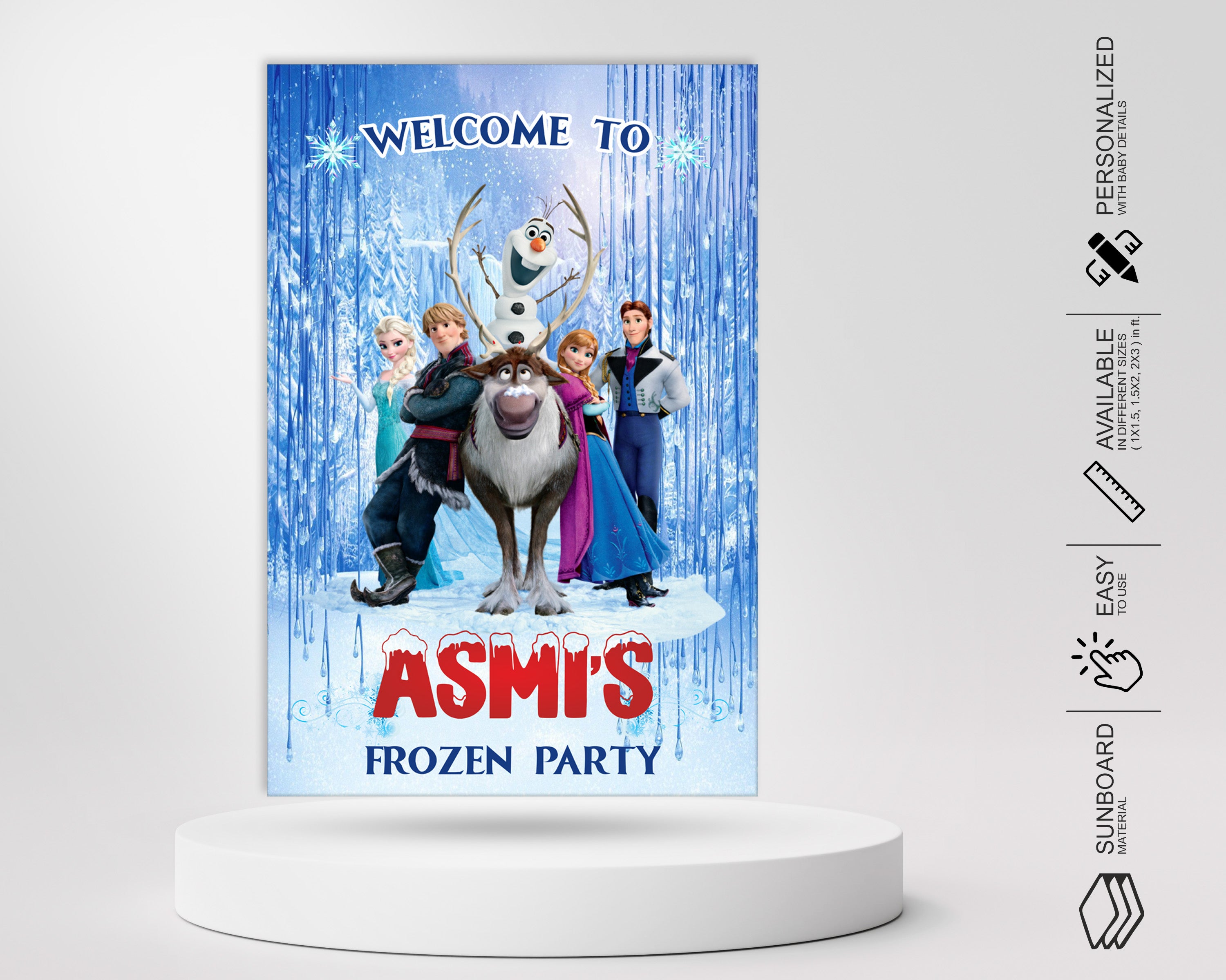 PSI Frozen Theme Customized Welcome Board