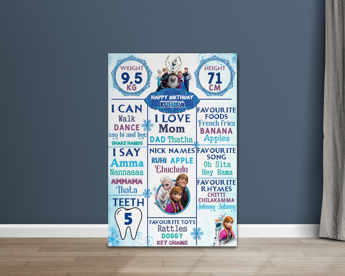 Frozen Theme White Customized Chalkboard