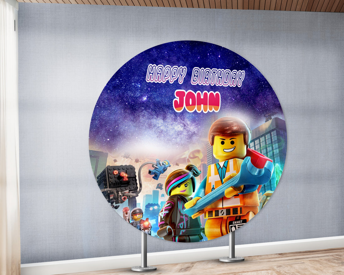 Lego Theme Customized Round Backdrop