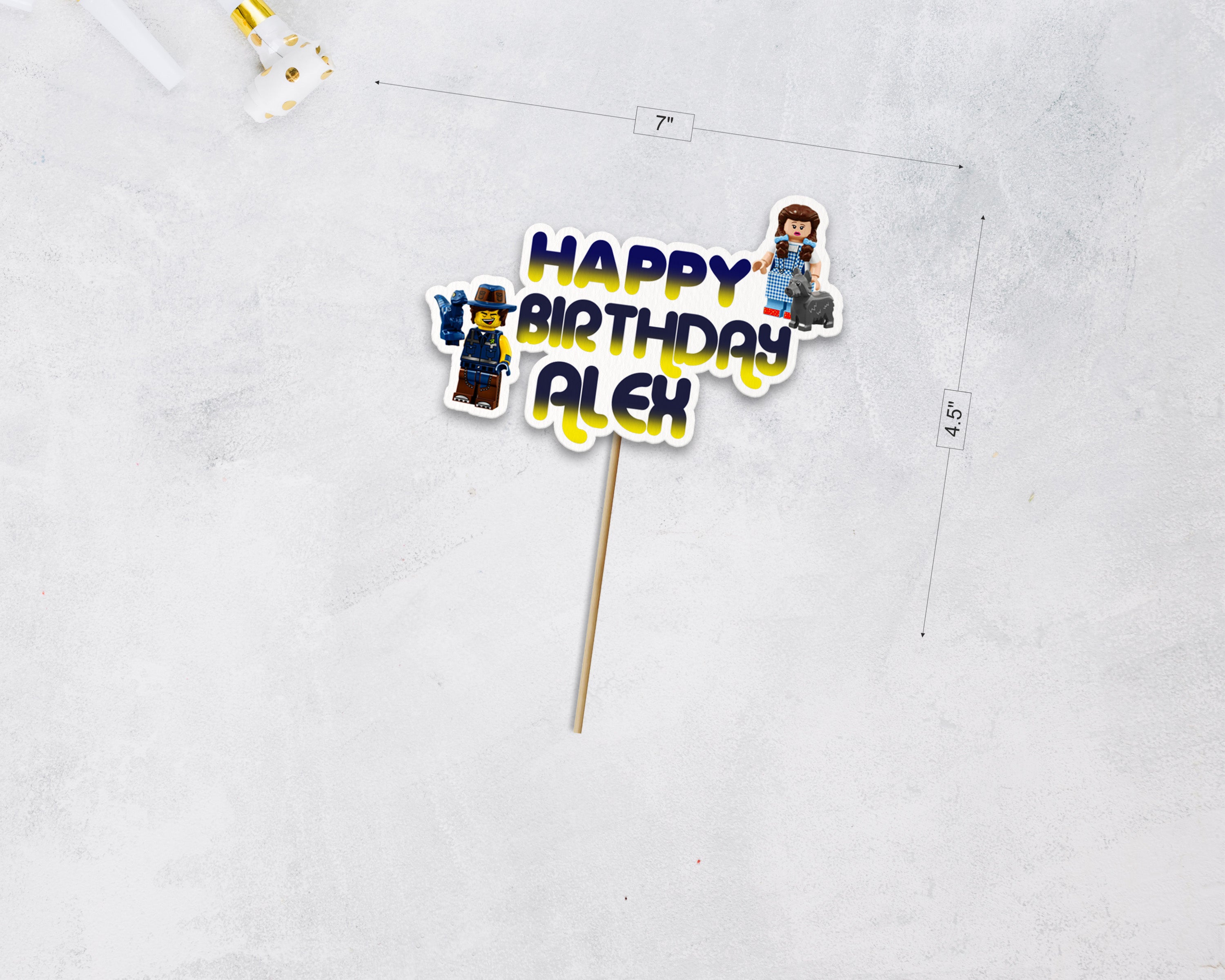 Lego Theme Personalized Cake Topper