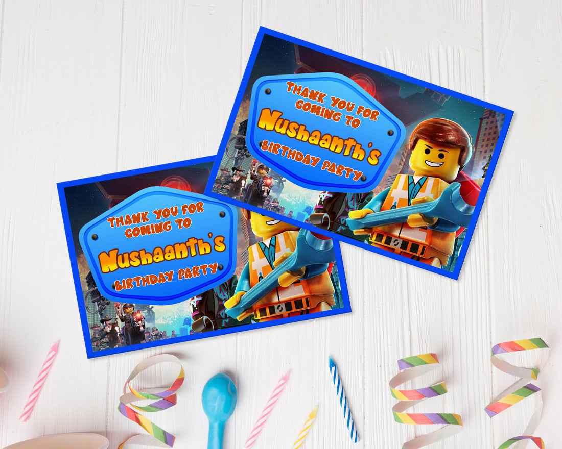 Lego Theme Thank You Card