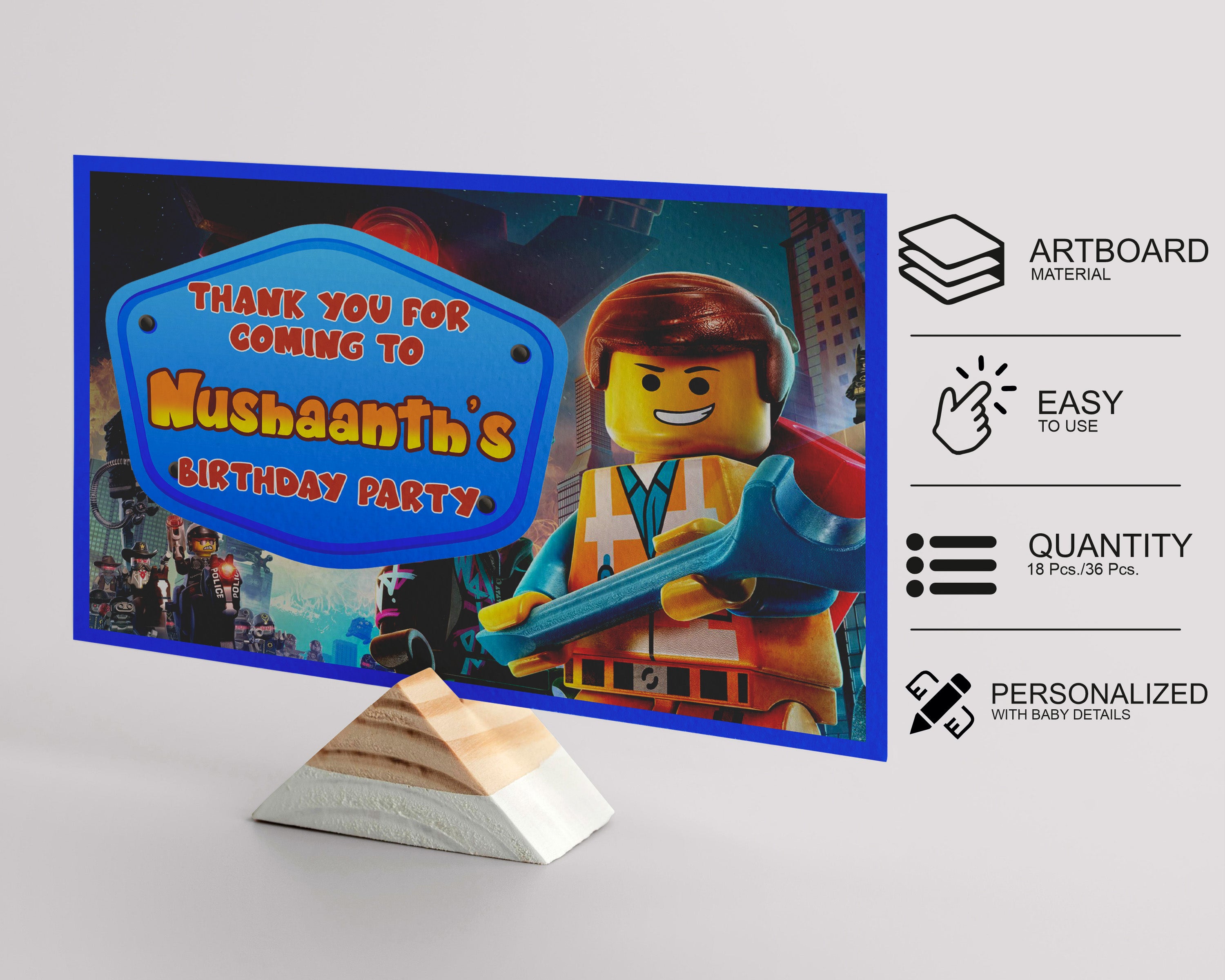 Lego Theme Thank You Card