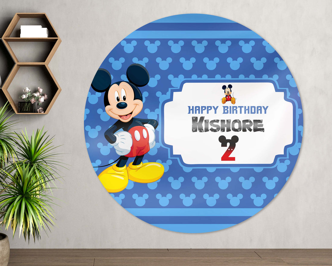 Mickey Mouse Personalized Round Backdrop