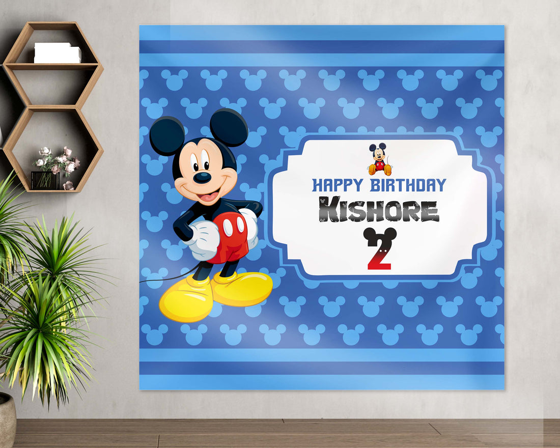 Mickey Mouse Personalized Square Backdrop