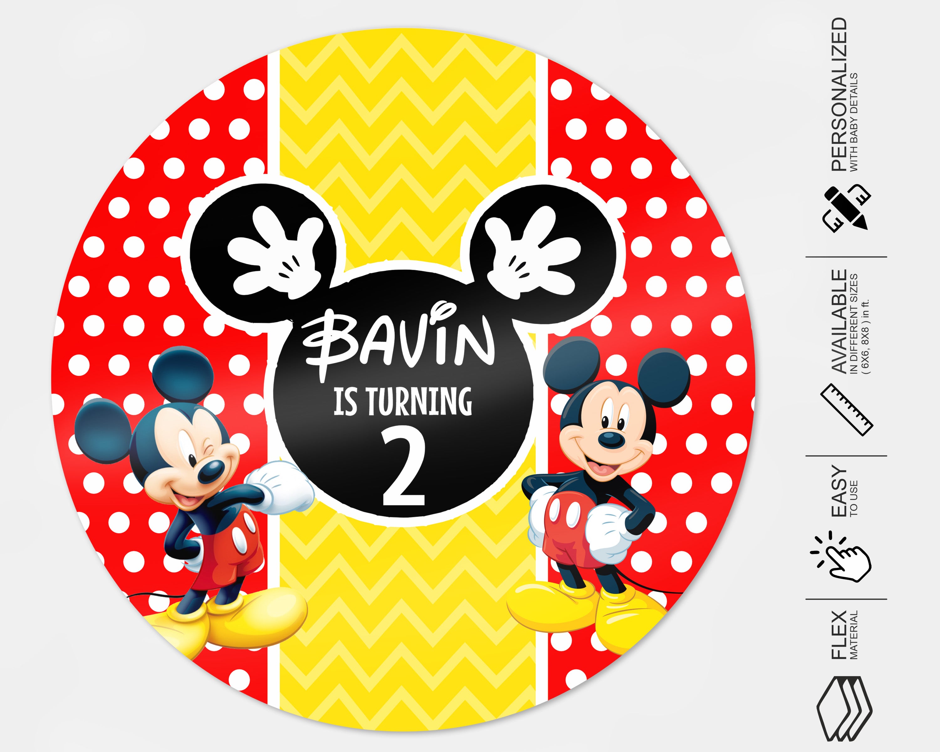 Mickey Mouse Round Backdrop