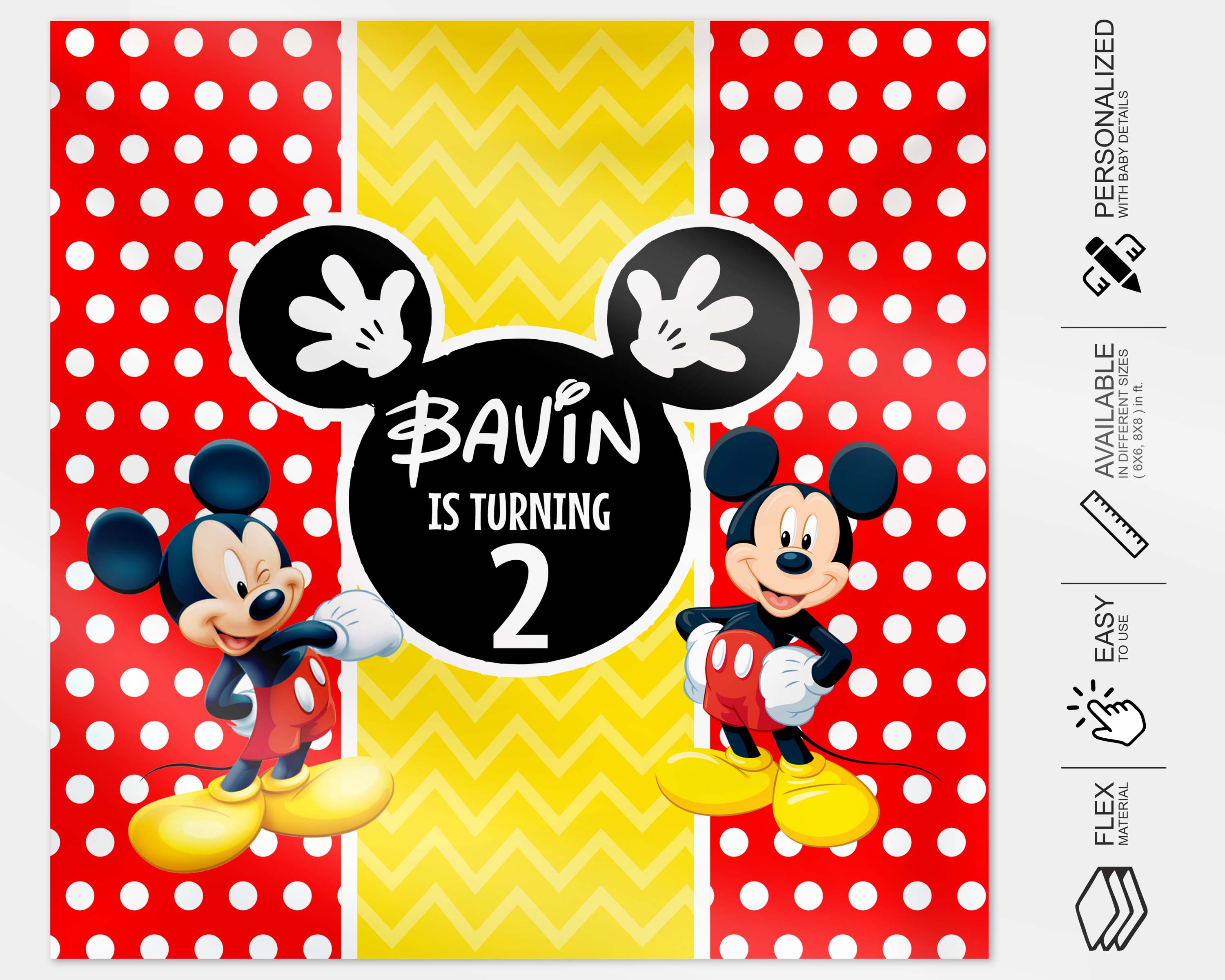 Mickey Mouse Square Backdrop