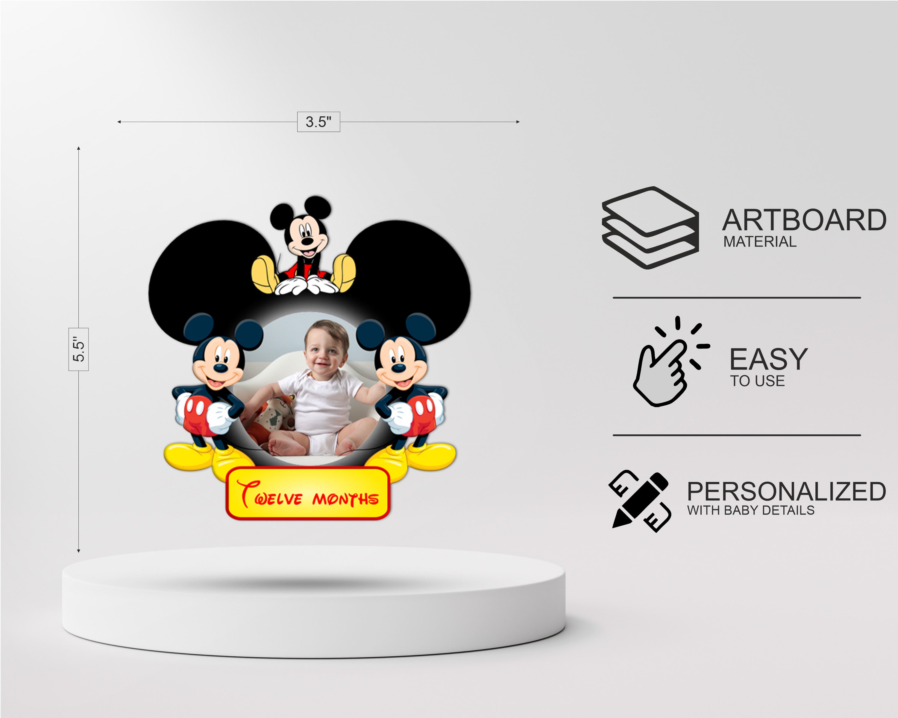 PSI Mickey Mouse Theme 12 Months Photo Banner