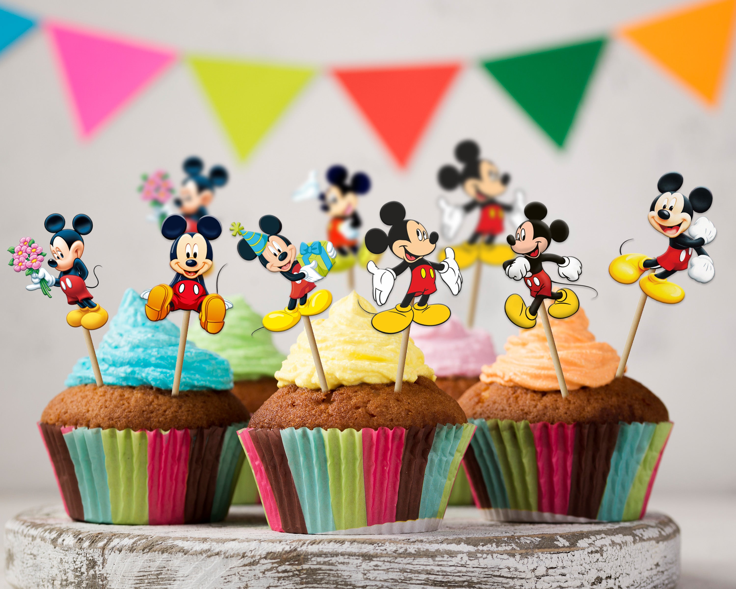 Mickey Mouse Theme Customized Cup Cake Topper