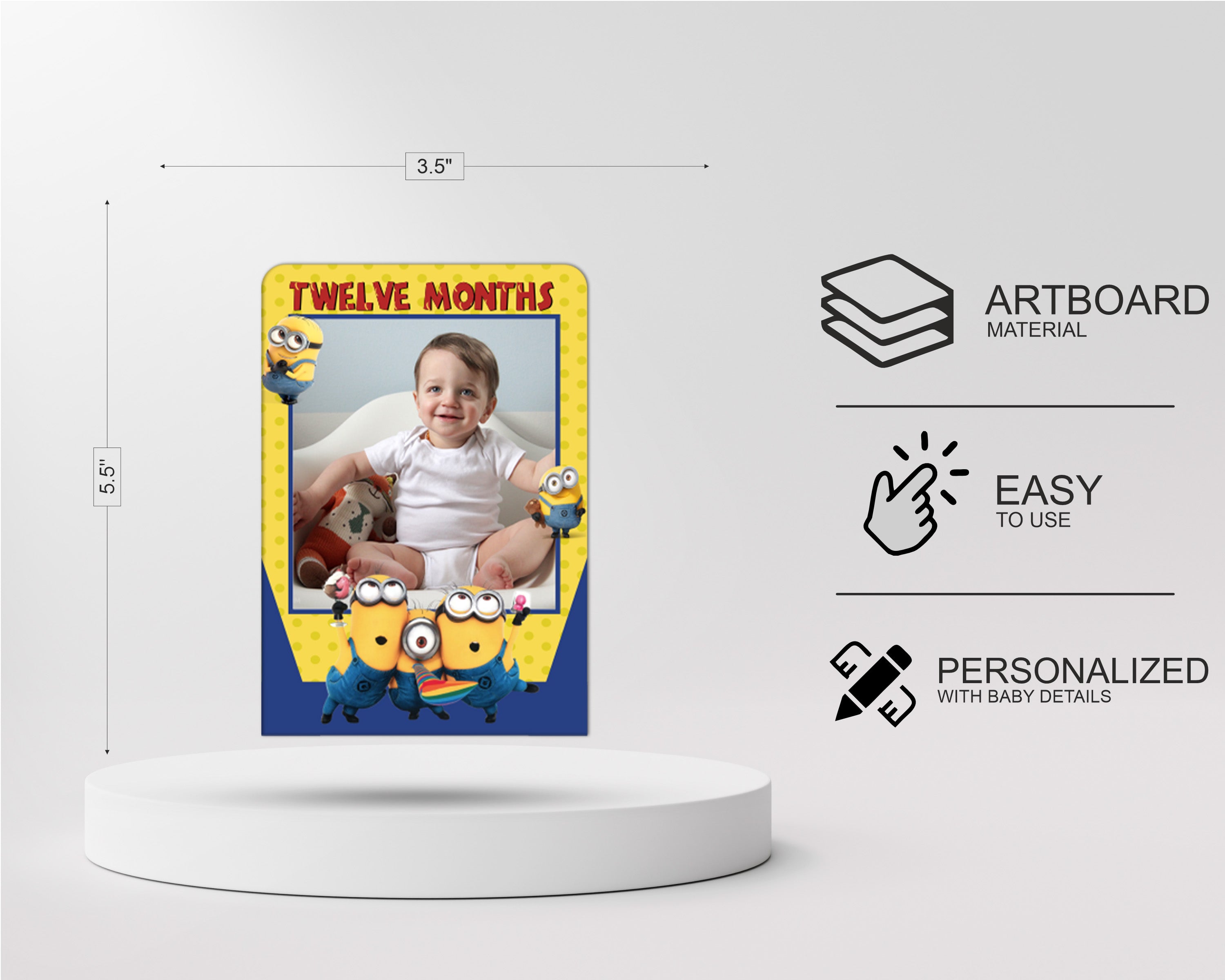 Minion Theme 12 Months Photo Banner