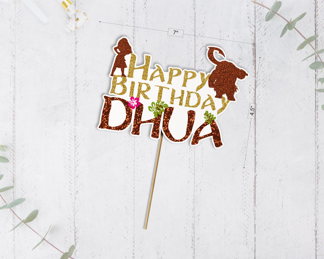 Moana Theme Customized Cake Topper