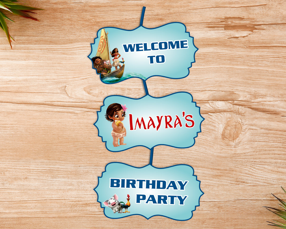 Moana Theme Personalized Door Poster