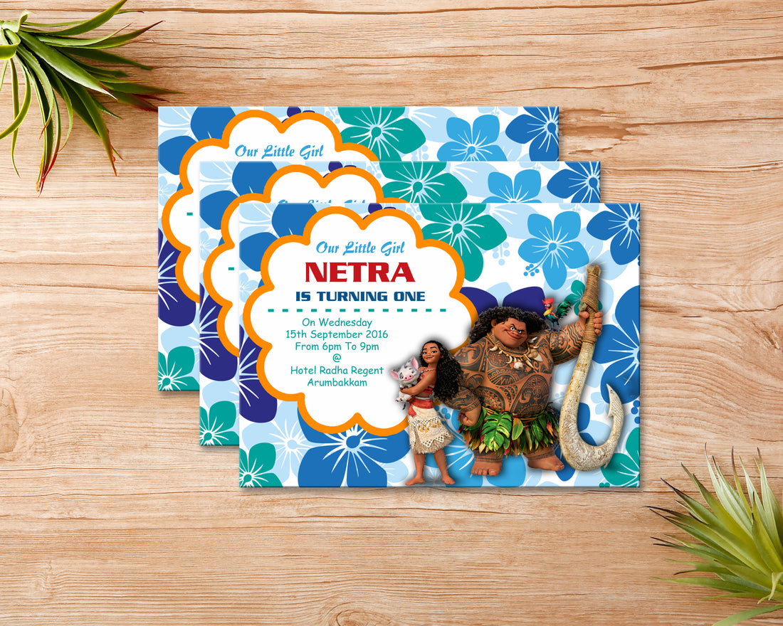 Moana Theme Personalized Invite
