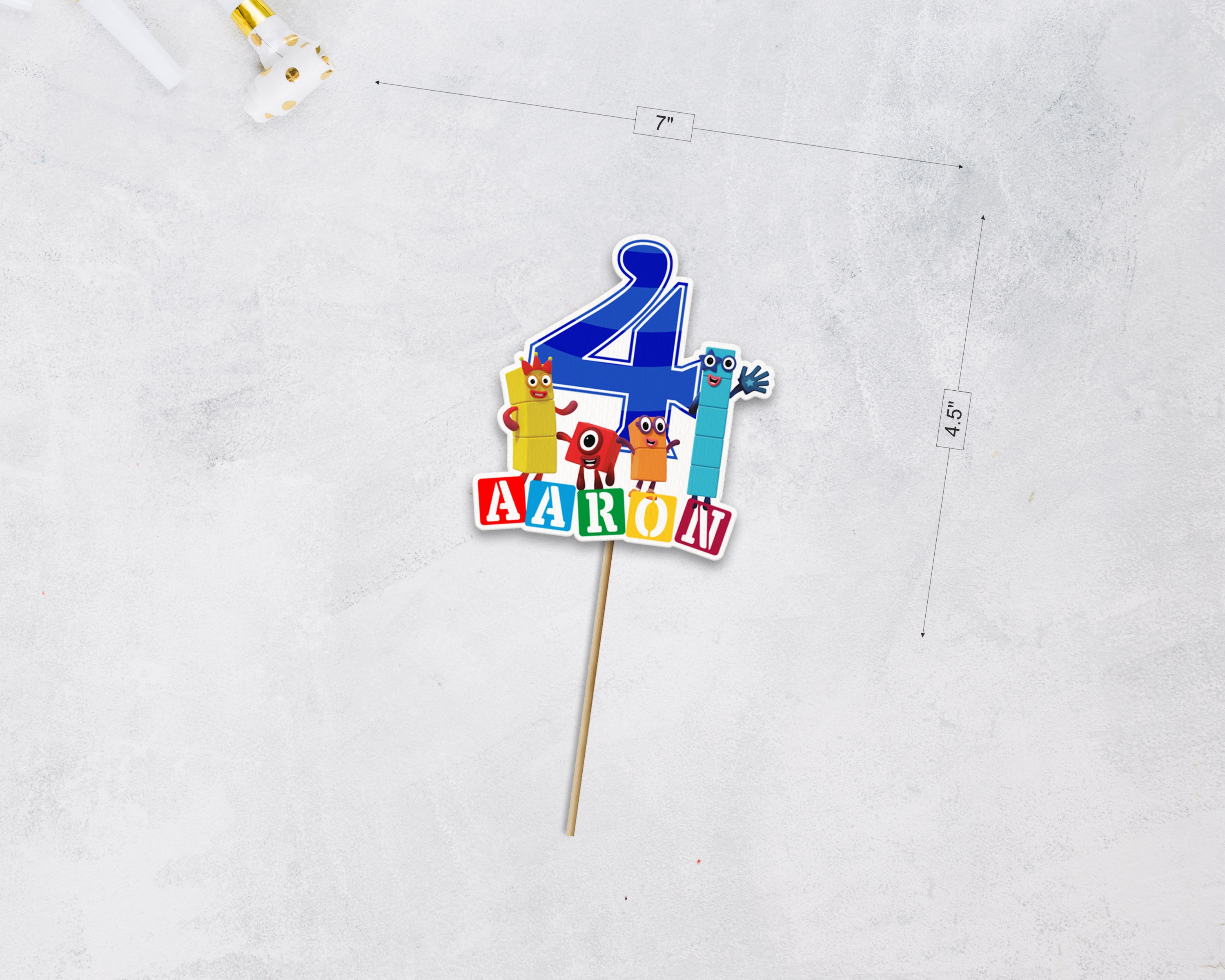 Number Blocks Theme Cake Topper