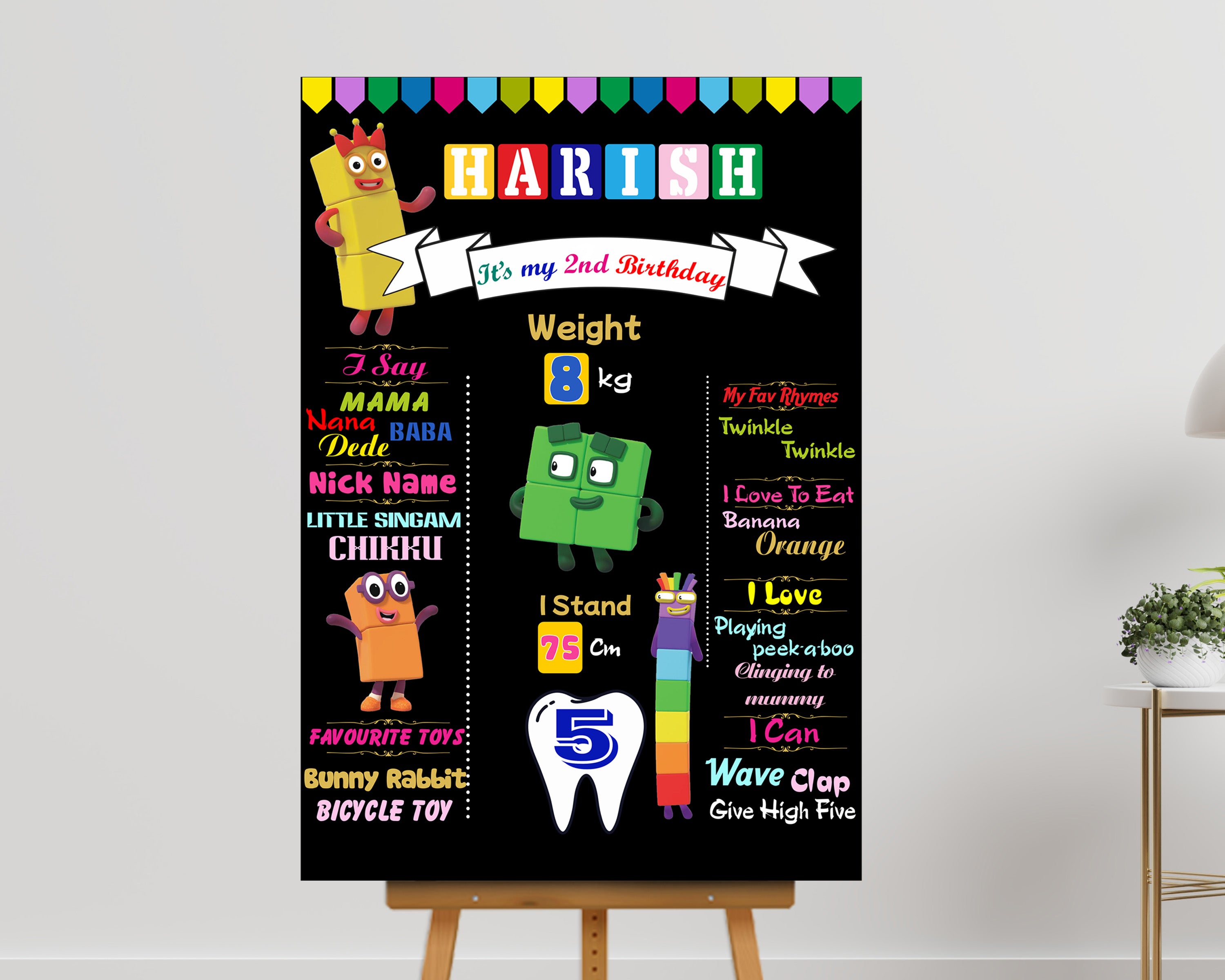 Number Blocks ThemeChalk Board