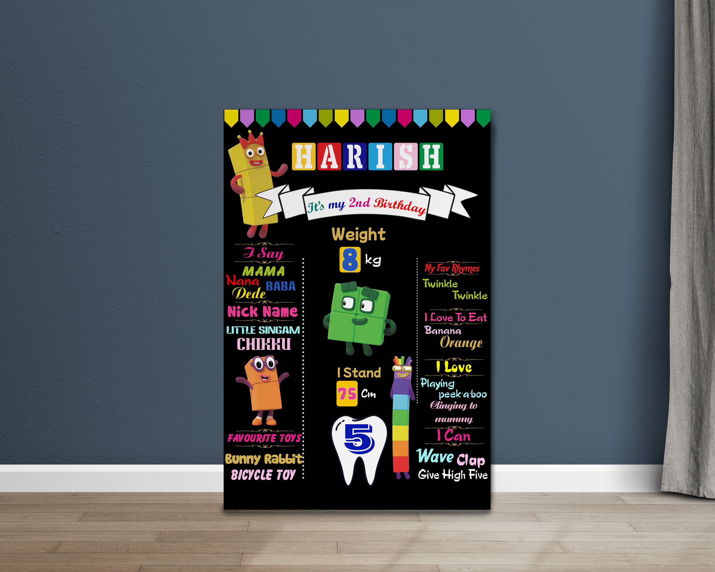 Number Blocks ThemeChalk Board