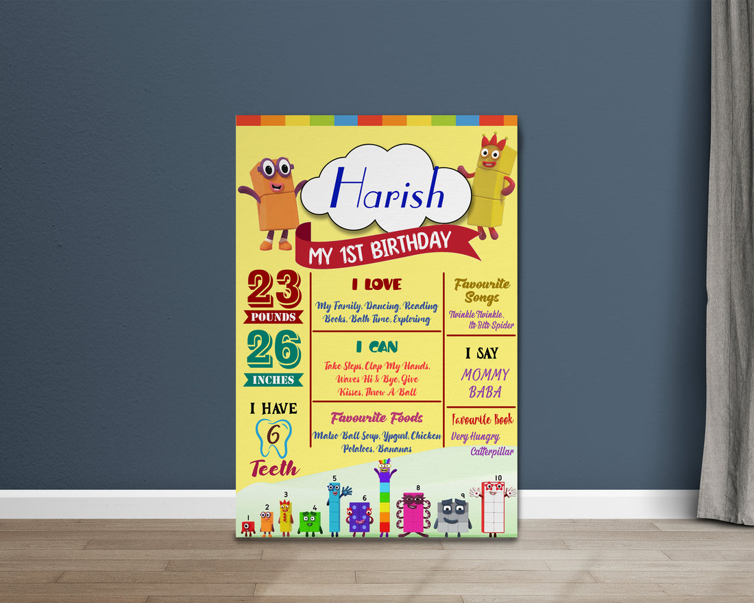 Number Blocks Theme Customized Chalk Board