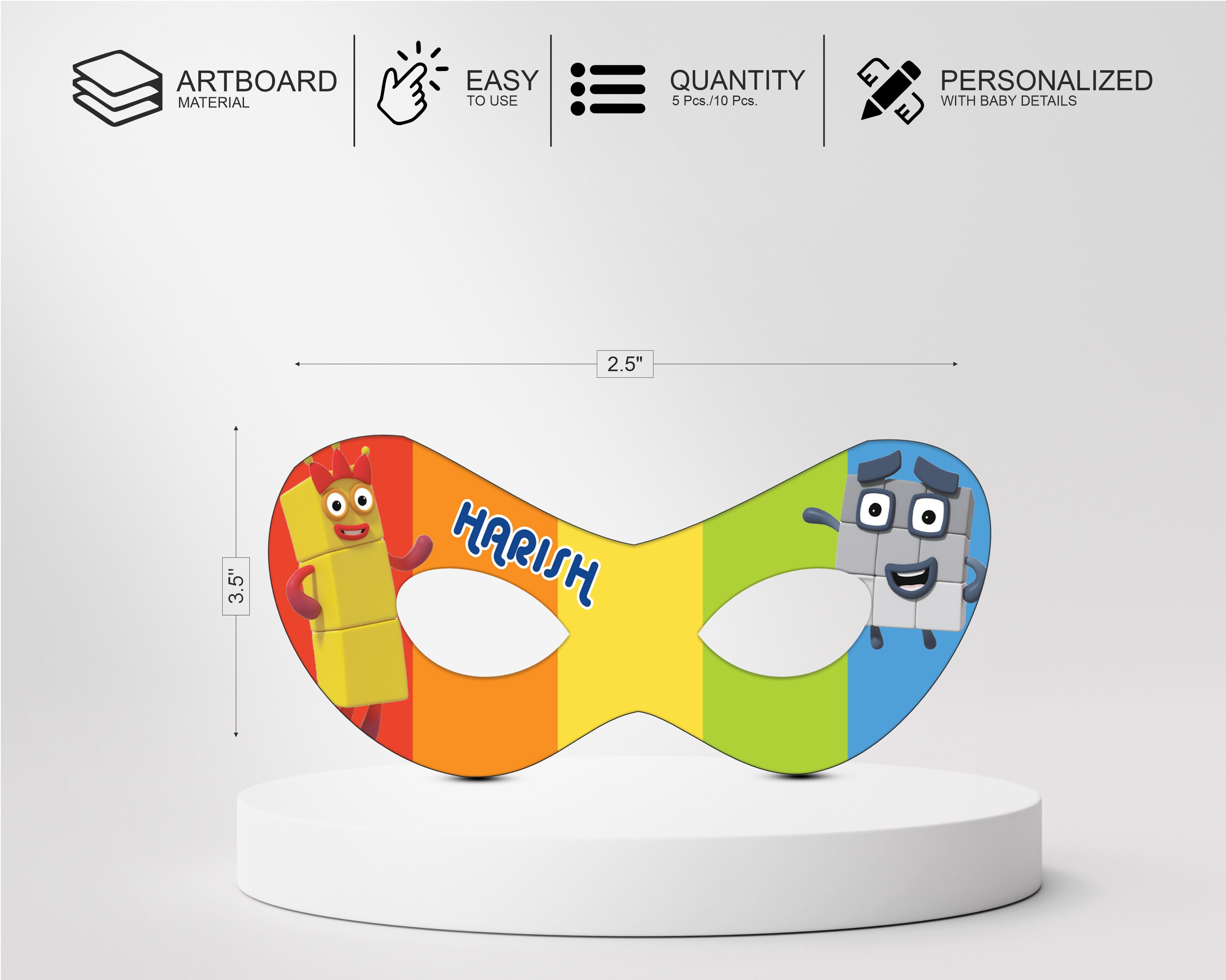 Number Blocks Theme Customized Eye Mask